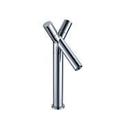 Contemporary Solid Brass Bathroom Sink Faucet - Chrome Finish