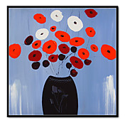 hand-painted pintura a óleo floral com moldura esticado