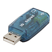 USB para placa de som áudio cristal azul