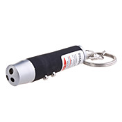 3-en-1 laser rouge + blanc + lumière UV lumière conduit lampe de poche porte-clés (3 * LR44 couleurs assorties)