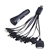10-in-1 USB caricabatteria da auto per iPod / iPhone / PSP / cellulari