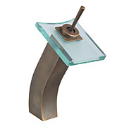 Waterfall Brass Bathroom Sink Faucet - Polished Brass Finish