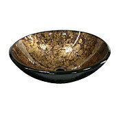 ronde victoire gris évier trempé récipient en verre avec anneau de fixation et l'évacuation des eaux (0917-vt8064)