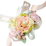 elegante de seda rosa pálido rosa con la decoración de la boda de gasa / flor de la muñeca de novia