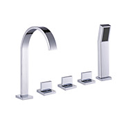 Brass Tub Faucet with Hand Shower - Chrome Finish