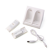 Dual Charging Station + Batteries for Wii (White)