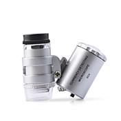 Super-Mini-60x Mikroskop mit 2-LED-Beleuchtung + Geld / Währung Nachweis UV-Licht (3 * LR1130)