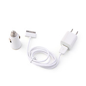3-em-1 ac / carro kit carregador / cabo para o iphone 3G/3GS/4 (branco)