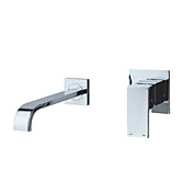 zeitgenössische Wandhalterung Waschbecken Wasserhahn - Chrom-Finish