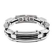 Mennenes sølv titan armbånd med foldover lås