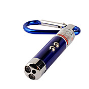 3-in-een rode laser + wit licht + UV-licht LED zaklamp sleutelhanger (3 * LR44)