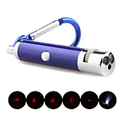 5 en 1 1mw 650nm pointeur laser rouge projective avec 2 * conduit et porte-clés bleu