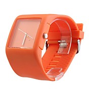 silicone banda moda uomo donna unisex casual gelatina sport watch - arancione