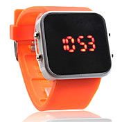 Reloj Pulsera de Pantalla Cuadrada LED, Deportivo con Correa de Silicón, de Moda Unisex - Naranja