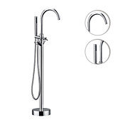 Solid Brass Floor Standing Tub Shower Faucet with Hand Shower