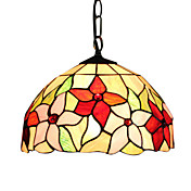 Tiffany Style Elegant Inverted Bowl shaped Stained Glass Pendant Light