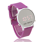 Verspiegelte LED-Armbanduhr mit Silikon-Band (Purpur)
