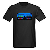 Sound und Musik aktiviert Spektrum VU-Meter el Visualizer führte T-Shirt (4 * aaa)
