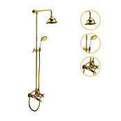 Ti-PVD Tub Shower Faucet with 6 inch Shower Head + Hand Shower