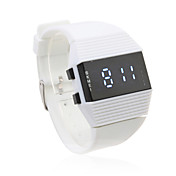 silicone banda sport stile unisex blu led orologio da polso - bianco