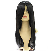 Capless Medium Long Hign-temperature Resistance Black Costume Party Wig