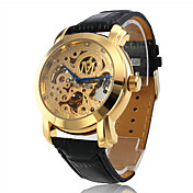 Relógio Mecânico Automático com Bracelete de Pele