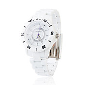 Orologio stile Giapponese, al quarzo, cinturino in plastica - Bianco