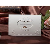 Doppel-Ringe geprägt Dreifachfalz Hochzeitseinladung (set of 50)