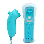 2-in-1 MotionPlus Fernbedienung und Nunchuk + Hülle für Wii (blau)