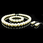 magnifiques perles d'imitation de mariée bijoux de mariée, y compris mettre collier bracelet et boucles d'oreilles