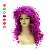 Capless Long High Temperature Wire Curly Costume Party Wig 7 Colors To Choose