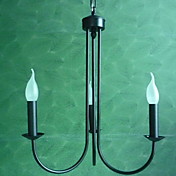 Black Chandelier with 3 Lights in Classic Style
