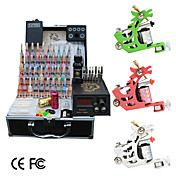 3 Tattoo Guns Kit with LCD Power and 40 Color Ink