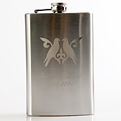 Personalized Metal 9-oz Flask - Love Birds