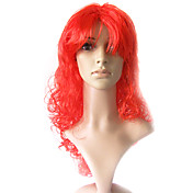 Capless Long 100% Kasi Fiber Light Red Costume Party Wig