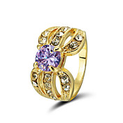 Shining Cubic Zirconia With 18K Gold Plated Ring More Colors Available