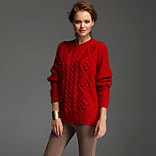 Câble ts col rond orné pull côtelé