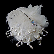 plumes magnifiques / satin avec perle d'imitation de mariage mariée chapeau / casque