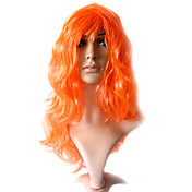 Capless Long 100% Kasi Fiber Orange Costume Party Wig