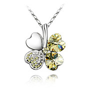 cristal dulce collar de cuatro hojas