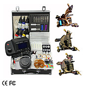 3 Handmade Damascus Tattoo Gun Kit with LCD Power