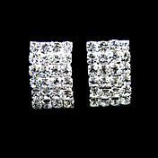 skinnende rhinestones med sølv / alu plating brude earrings