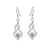 925 Sterling Silver/ Rhinestones With Platinum Plated Earrings More Colors Available