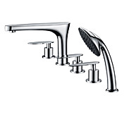 Chrome Finish Solid Brass Contemporary Widespread Tub Faucets