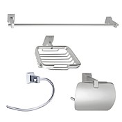 Aluminum 4-piece Bathroom Accessory Set (1041-LES-6601+6607+6608+6609))