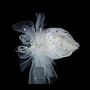 tulle splendida / piuma con i fiori da sposa strass da sposa / copricapo