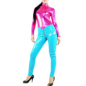 fucsia spandex y cian las mujeres pvc catsuit