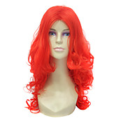 Capless Long Red Curly Synthetic Hair Wig