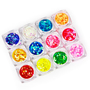 12 Farben Nail Art Glitter Staub Pulver Dekoration