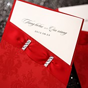 asiatique invitation de mariage de style avec le rouge manchon en relief (jeu de 50)